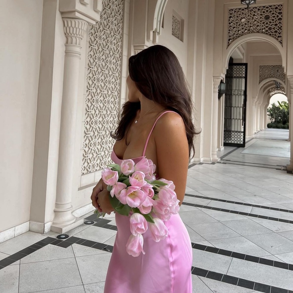 Zara blush satin slip dress - Picture 6 of 16